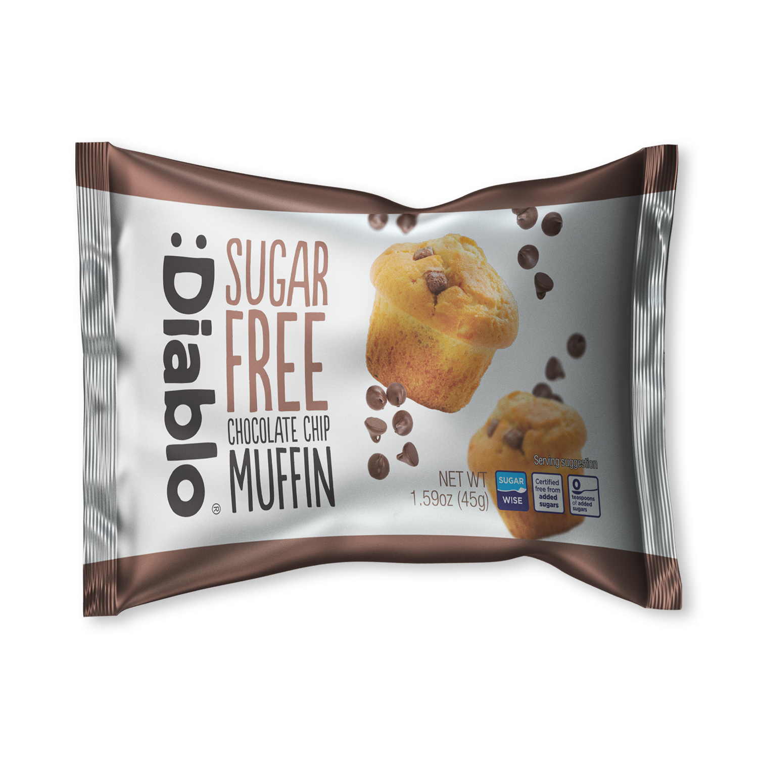Diablo sugar free chocolate chip muffin 45g - British product
