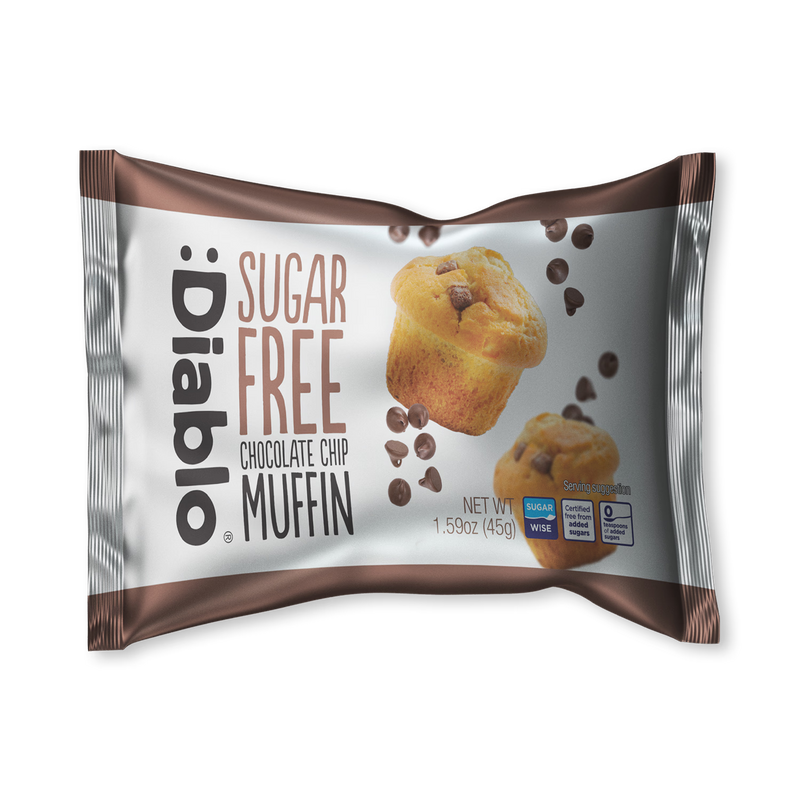 Diablo sugar free chocolate chip muffin 45g - British product