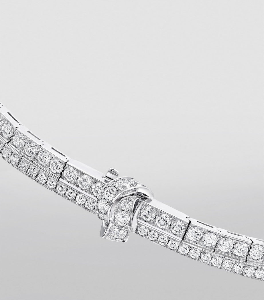 Graff white gold diamond bow necklace, UK version