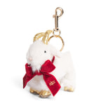 Harrods plush goat keyring red velvet bow - British product