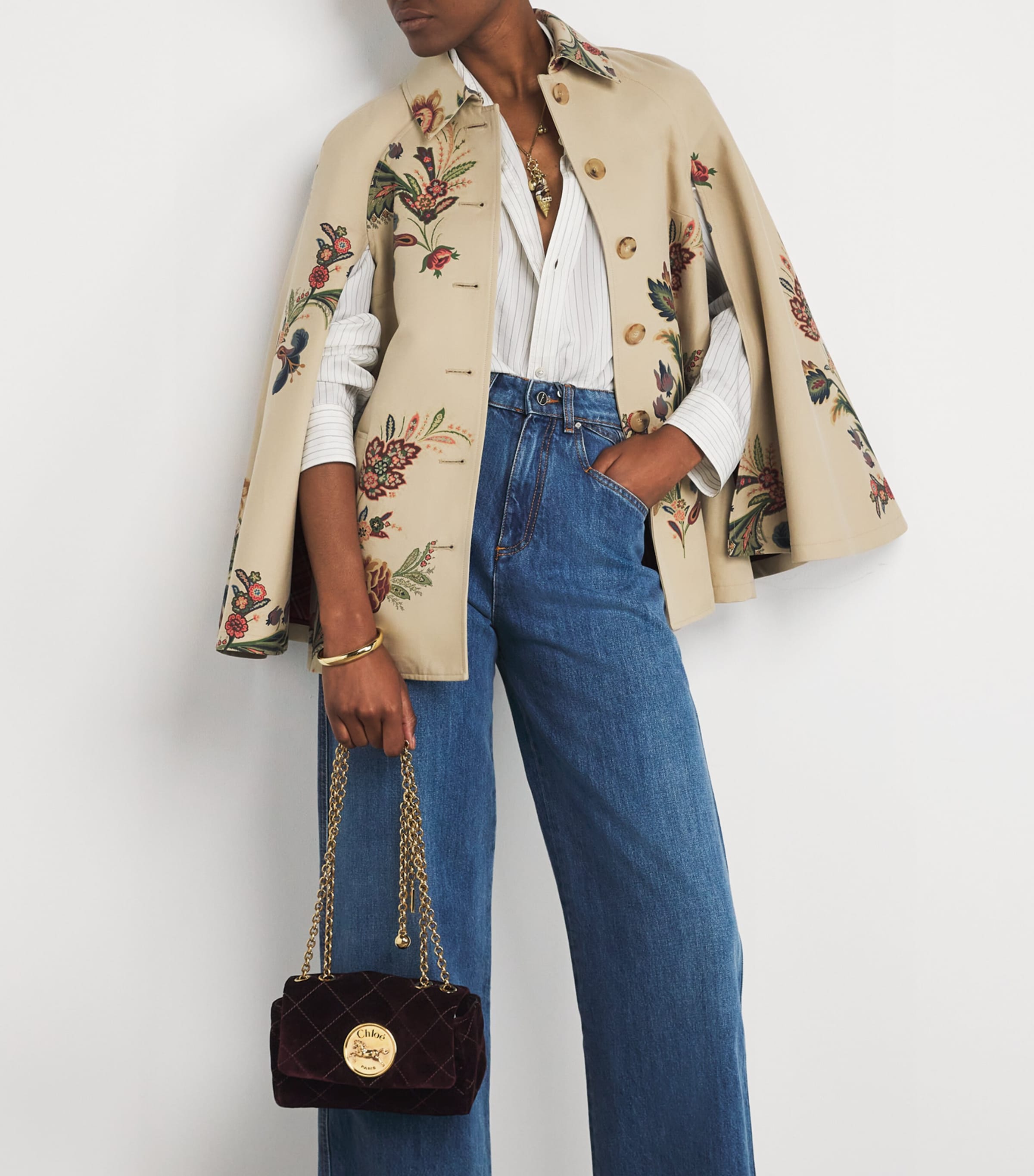 Chloé small quilted velvet heritage shoulder bag (British brand)