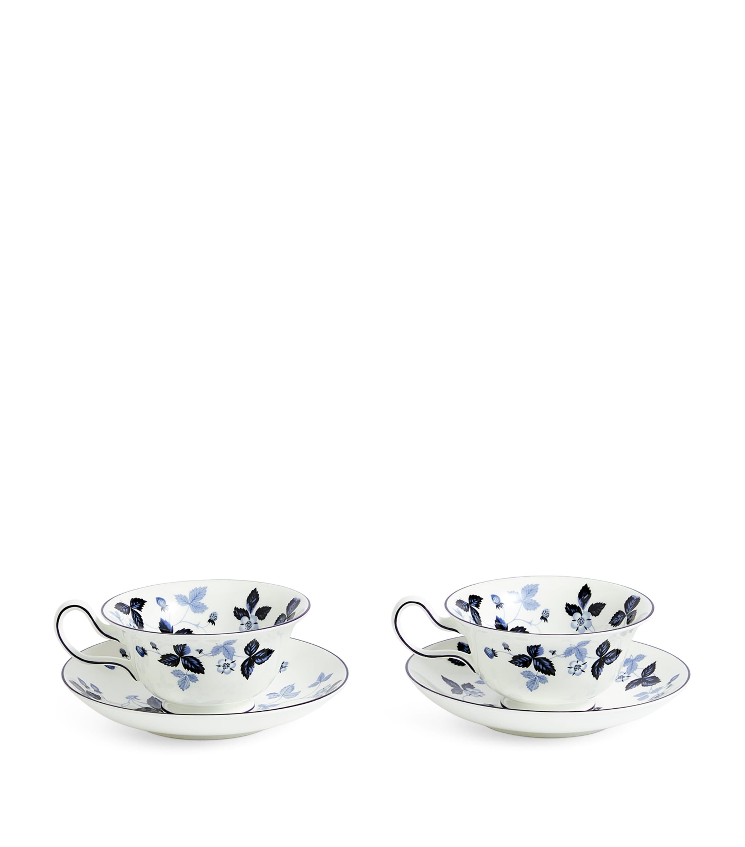Wedgwood Wild Strawberry Inky Blue teacup and saucer set of 2 (British brand)