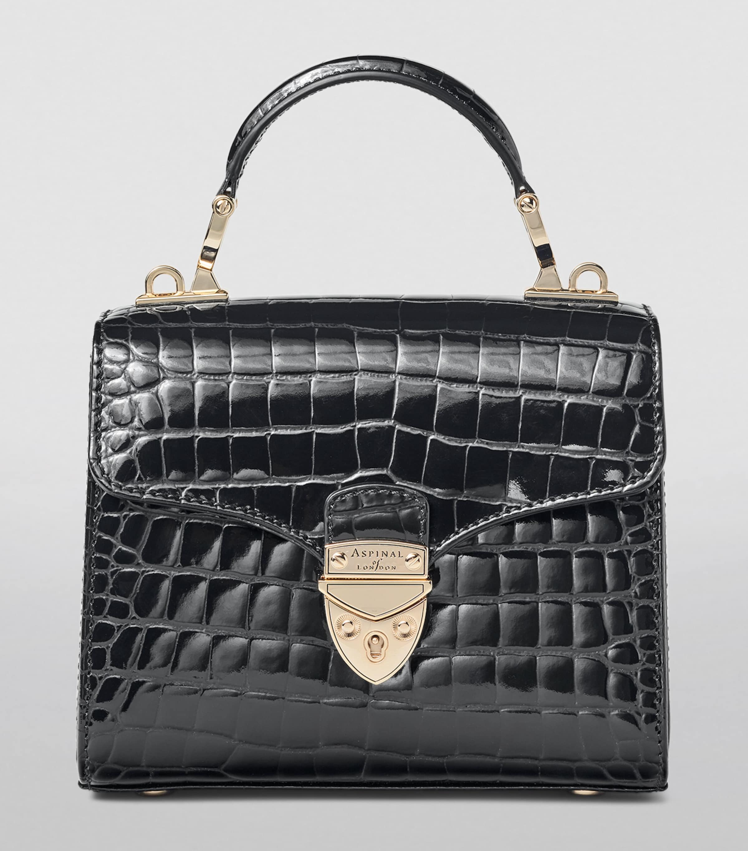 Aspinal of London Mini Mayfair top-handle handbag 14.5x16x8cm, imported from the UK