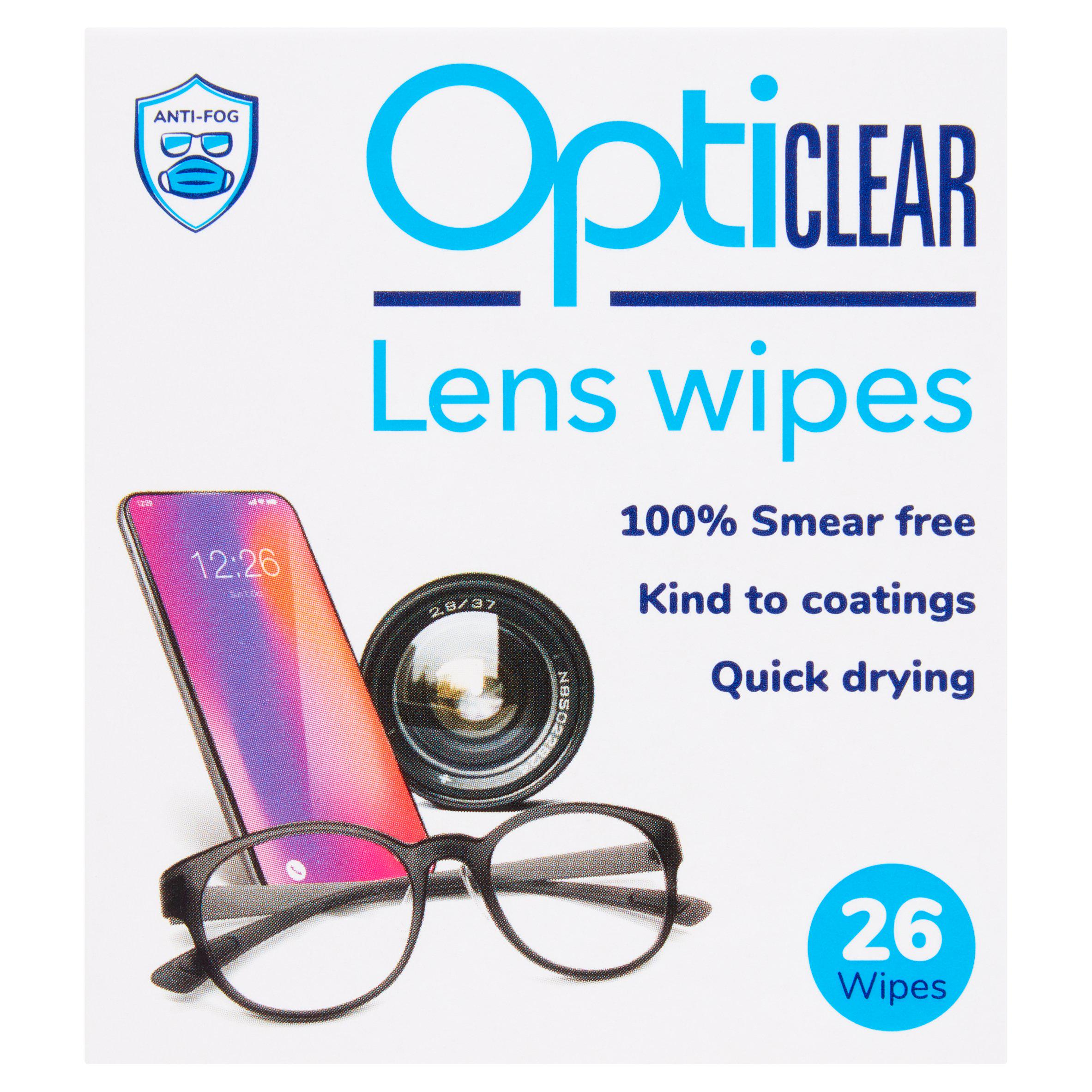 Opticlear Lens Wipes x26 eye & contact lens care Sainsburys   