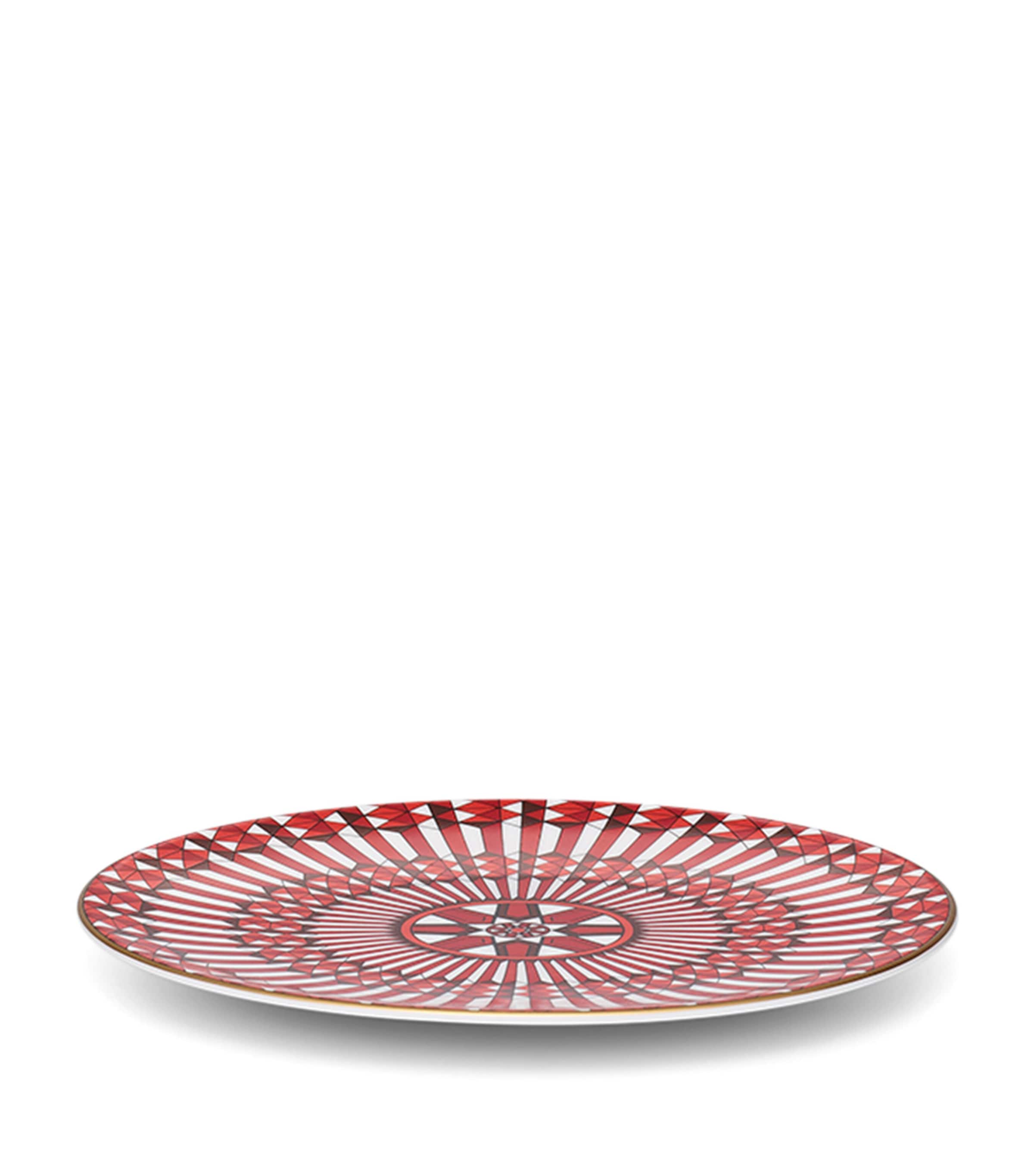 Baccarat Arcadia Red and Gold Decorated Bread Plate 16cm - British product
