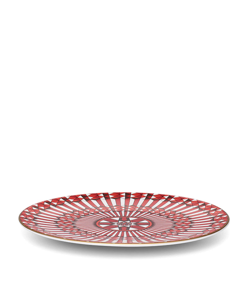 Baccarat Arcadia Red and Gold Decorated Bread Plate 16cm - British product