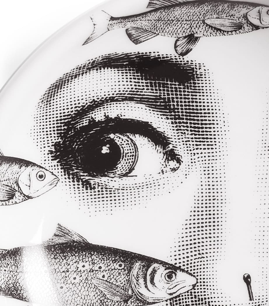 Fornasetti porcelain ashtray with surrealist fish design - British product