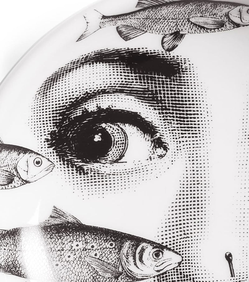Fornasetti porcelain ashtray with surrealist fish design - British product