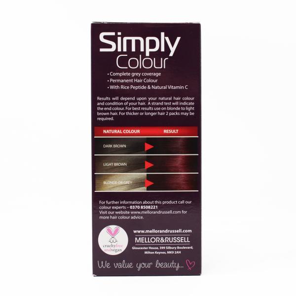 Simply Colour hair dye True Red 6.6, imported from the UK