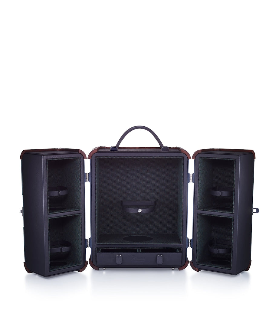 Baccarat Octogone Trunk luxury liquor cabinet in French oak and leather - British product