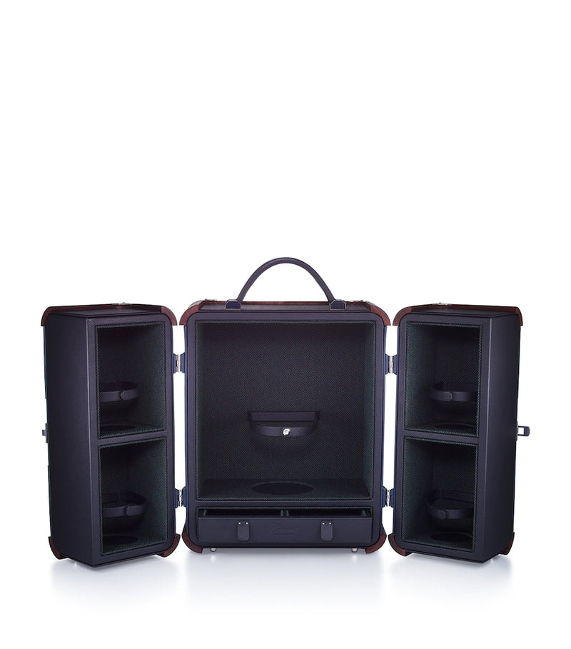 Baccarat Octogone Trunk luxury liquor cabinet in French oak and leather - British product