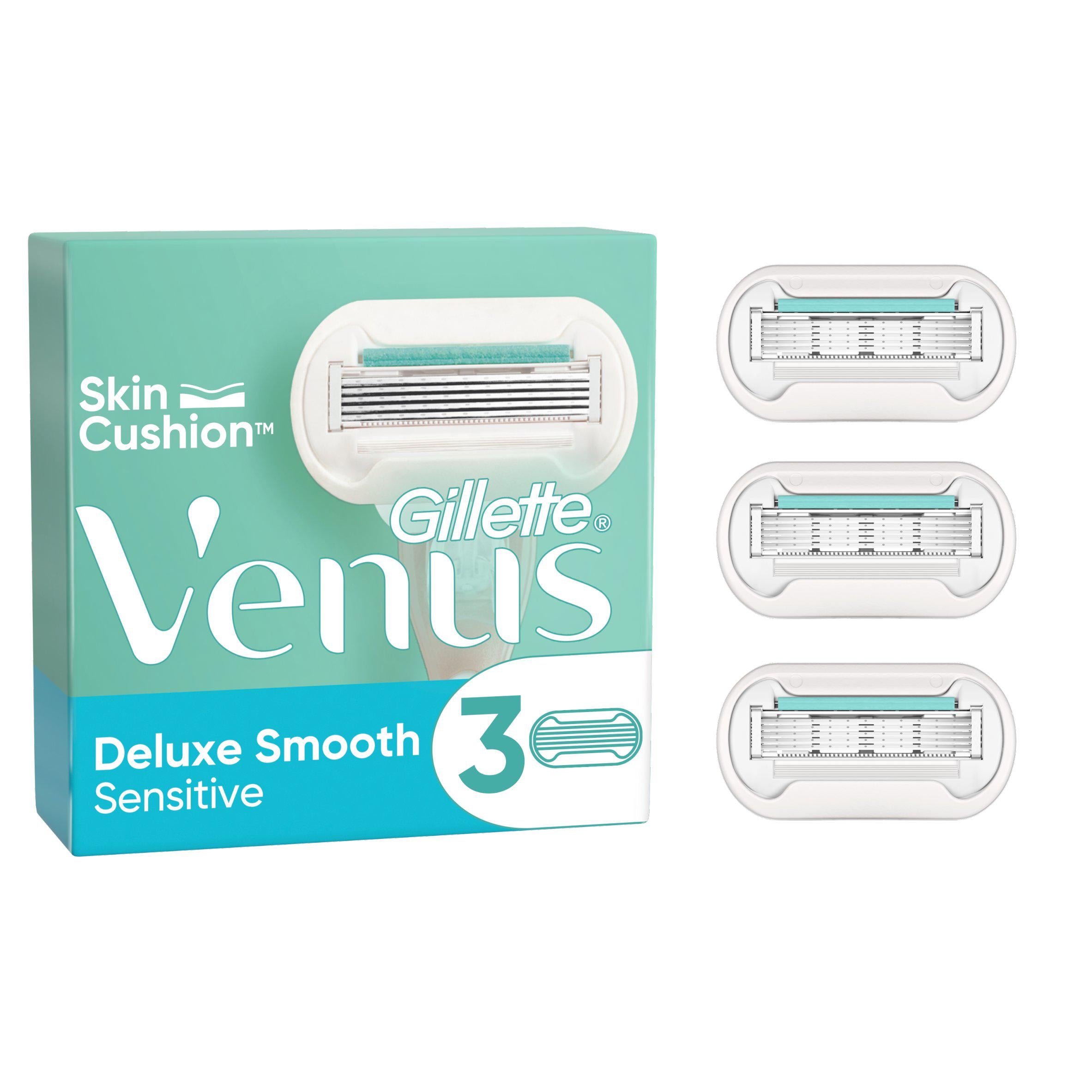 Venus Deluxe Smooth Sensitive Razor Blades x3 women's shaving Sainsburys   