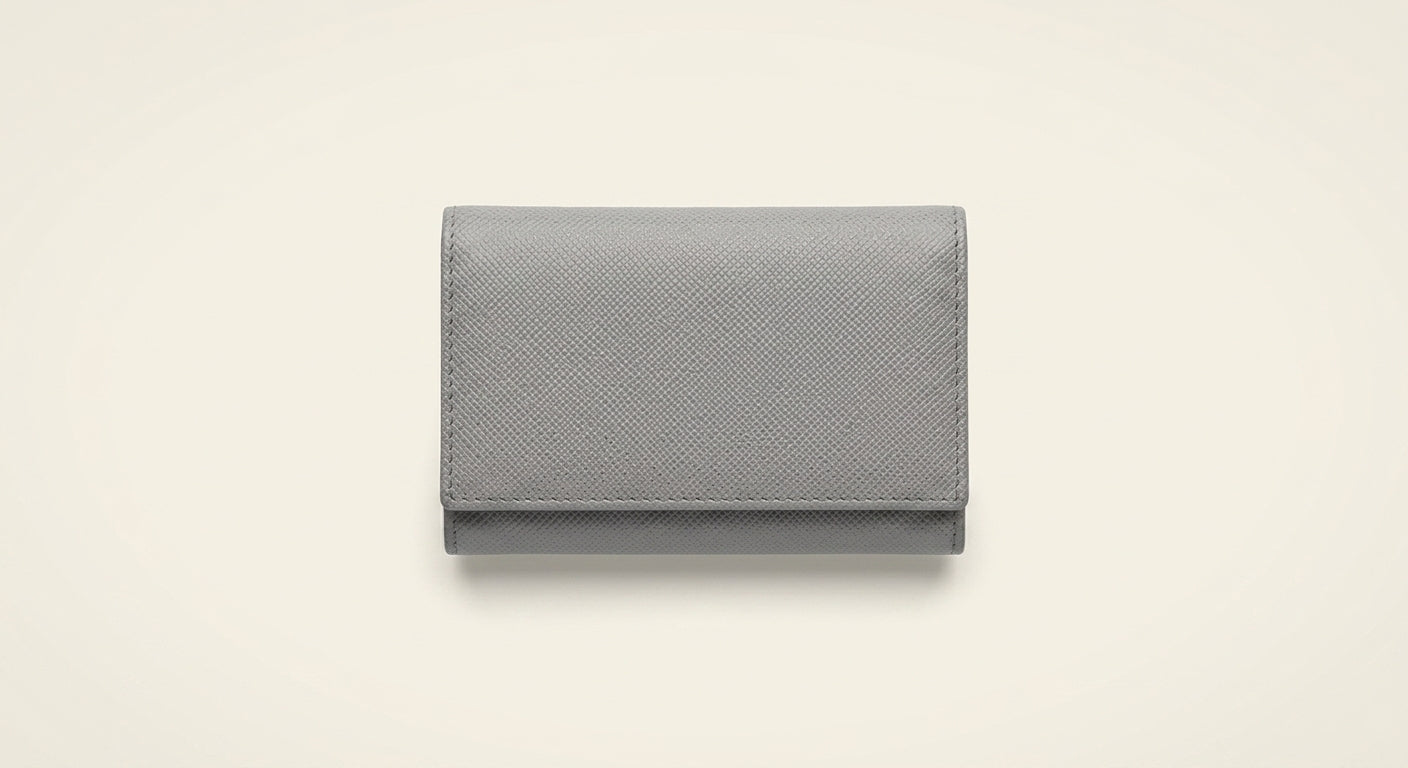 Prada Saffiano leather card holder with triangle logo, imported from the UK