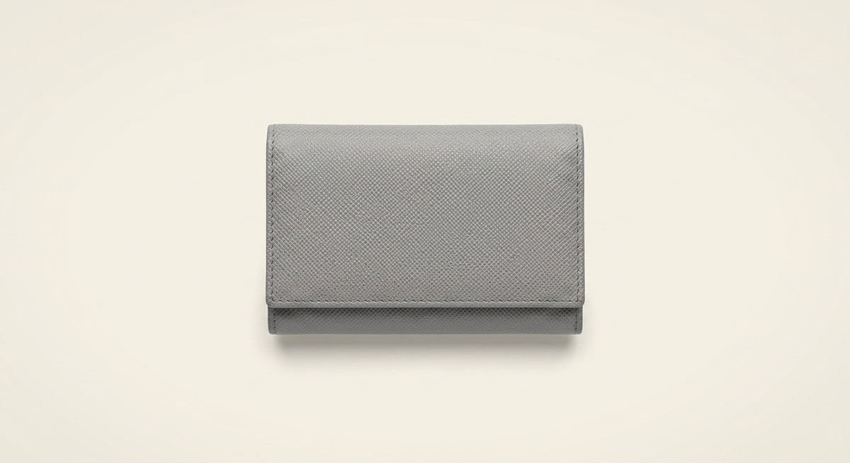 Prada Saffiano leather card holder with triangle logo, imported from the UK