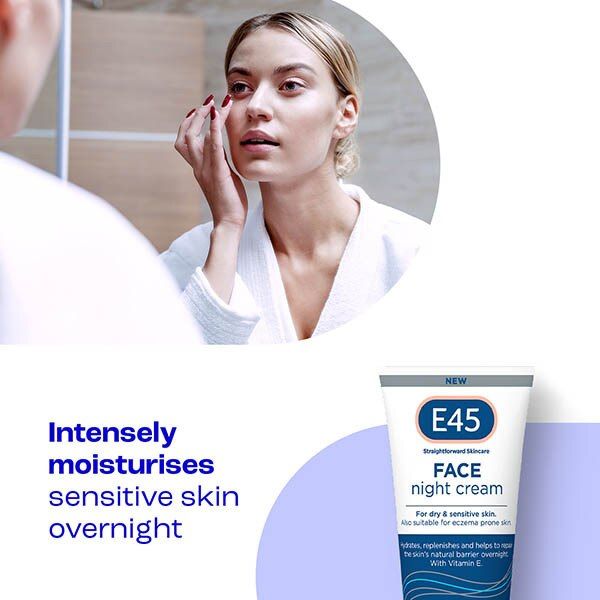 E45 Night Cream To Repair & Replenish Dry Skin 50Ml