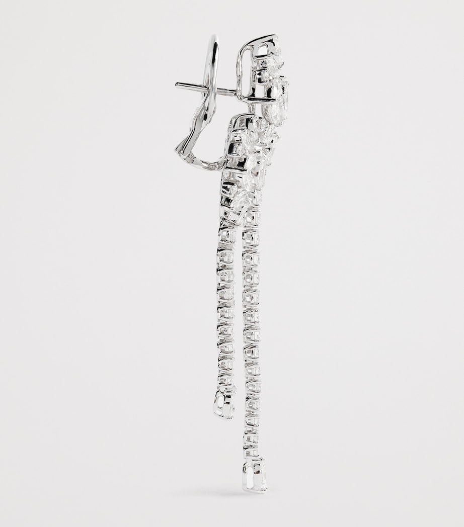 Yeprem white gold and diamond drop earrings (British brand)