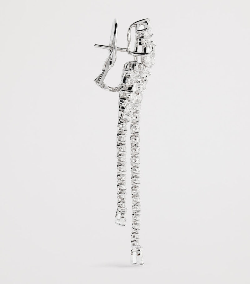Yeprem white gold and diamond drop earrings (British brand)