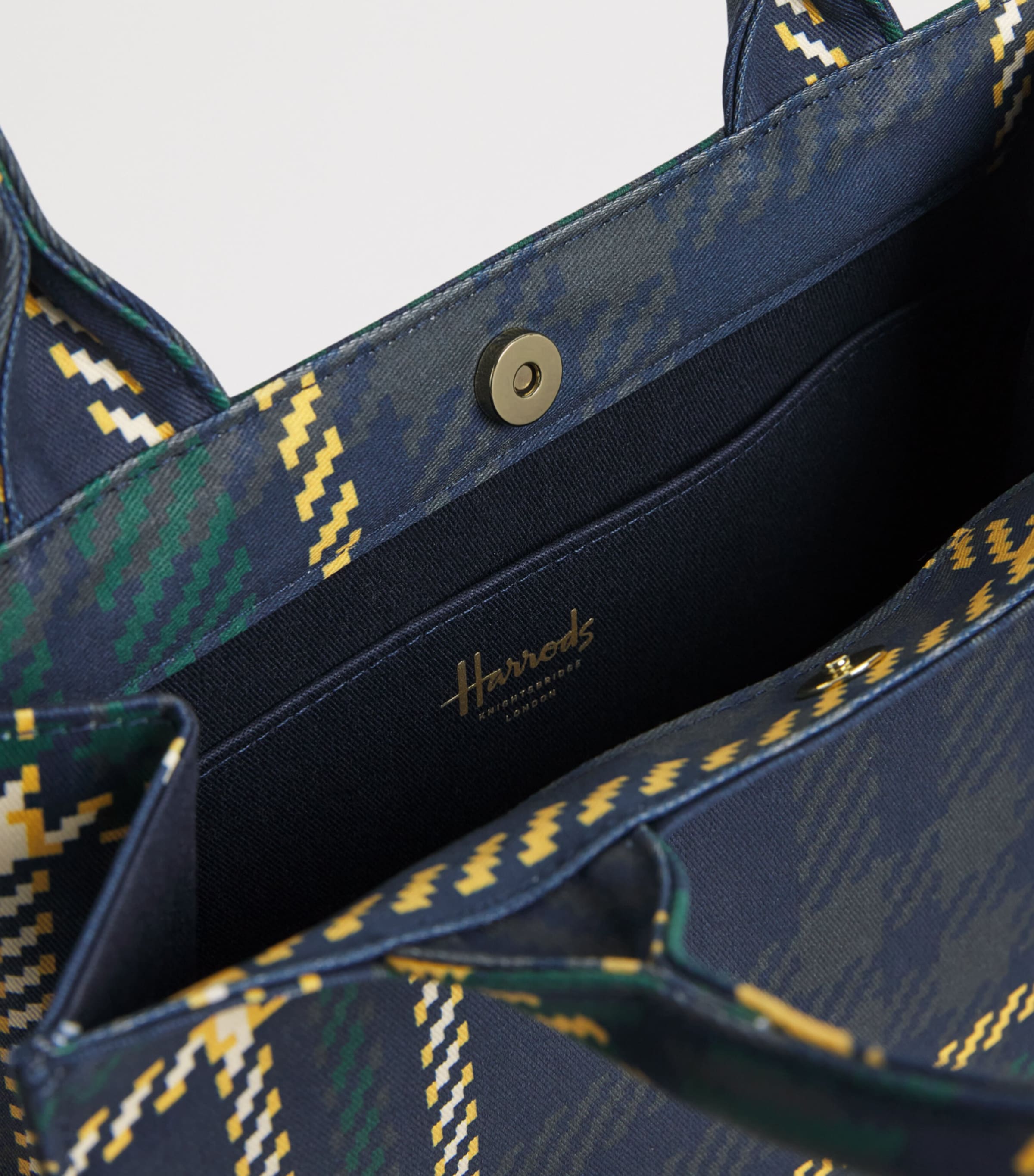 Harrods small tartan tote bag cotton canvas - British product