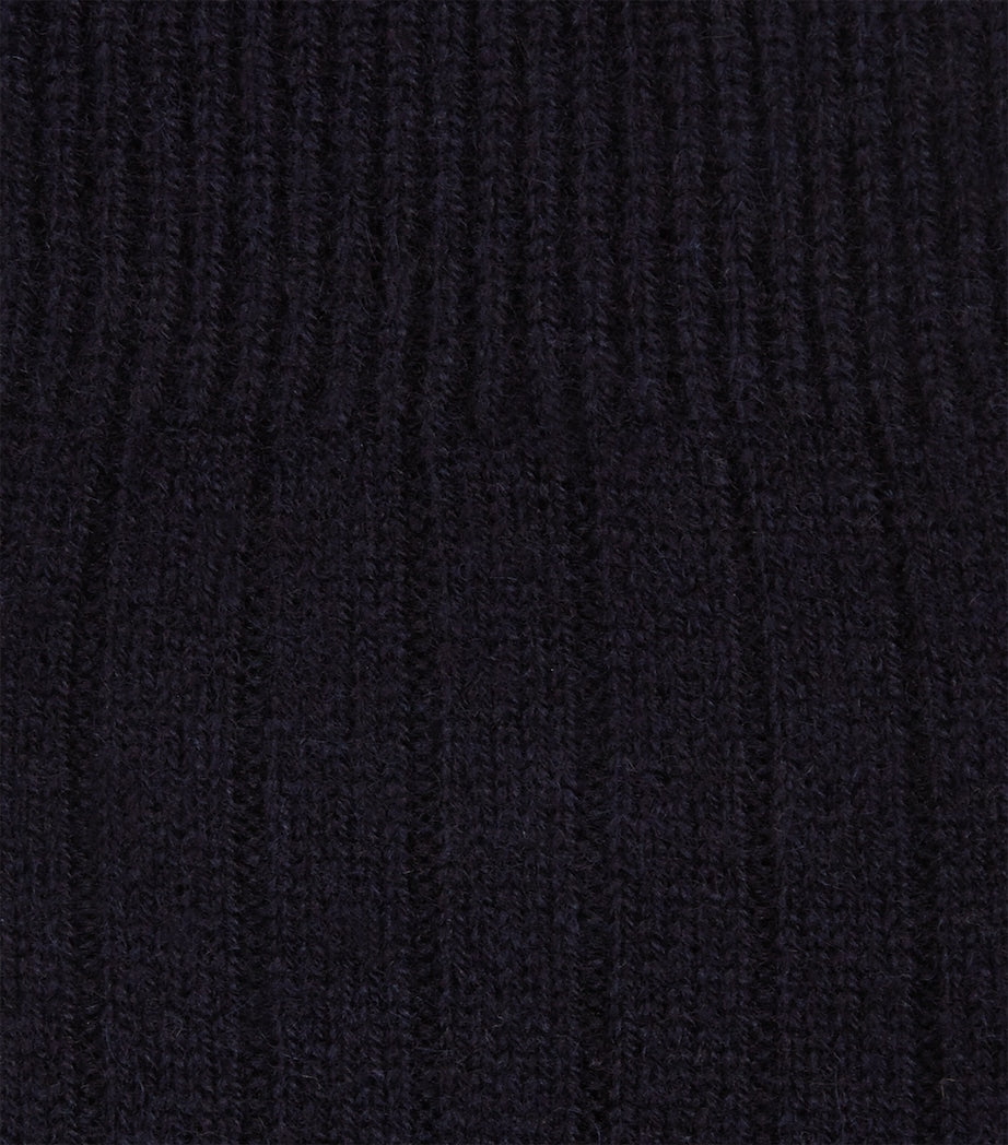 Pantherella cashmere-blend short socks navy, imported from the UK