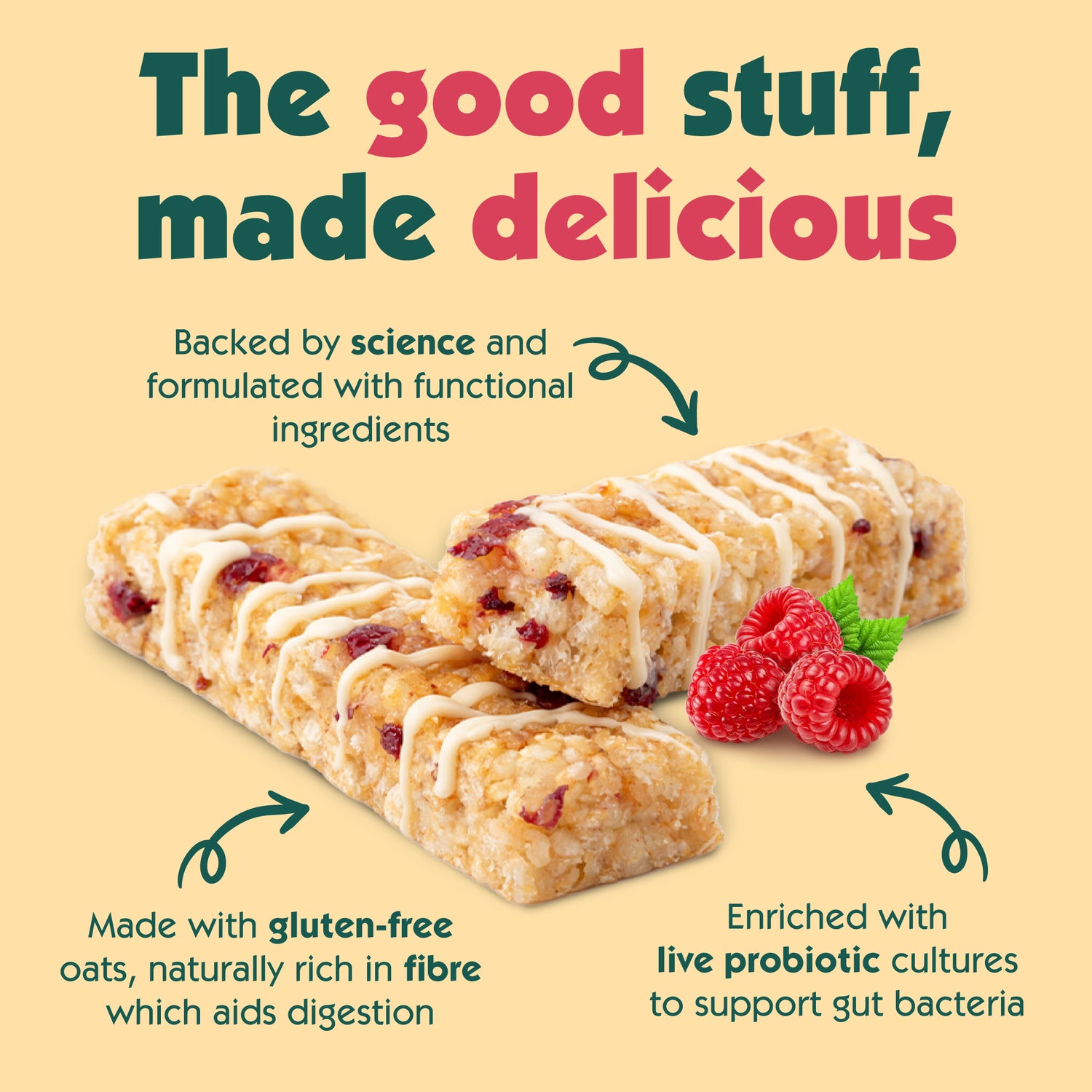 Settled Me+ white choc raspberry oat bars 5x19g UK version