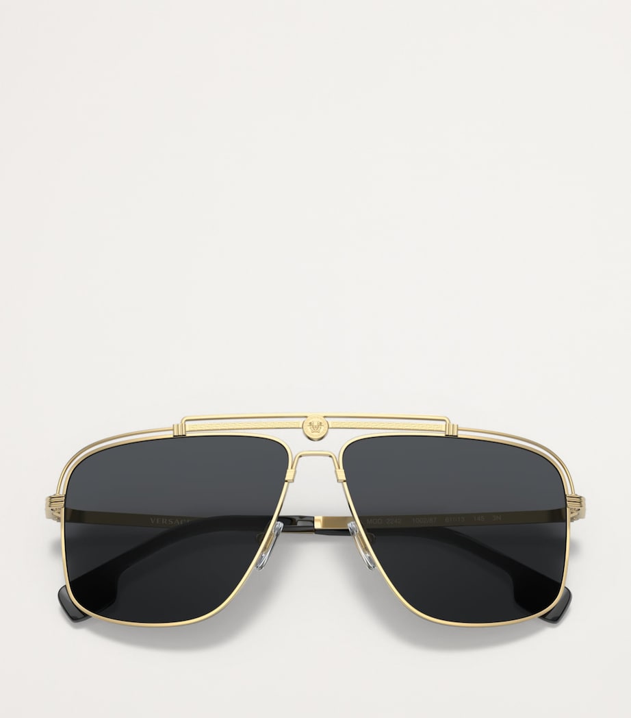 Versace metal aviator sunglasses with gold-tone frame, imported from the UK