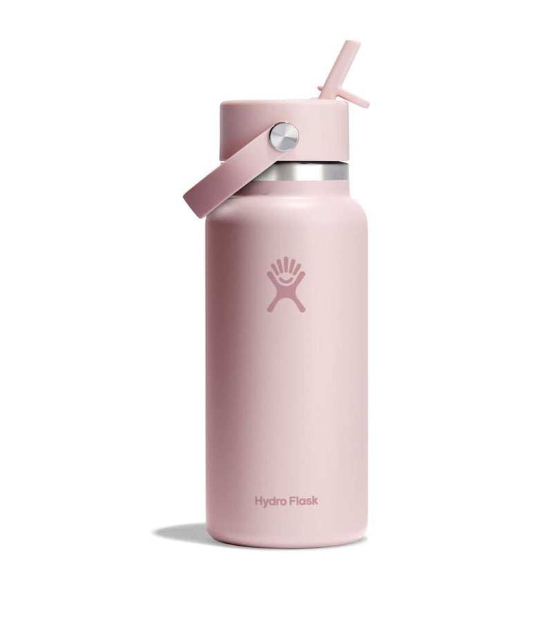 Hydro Flask wide mouth water bottle with flex straw cap 946ml, UK version