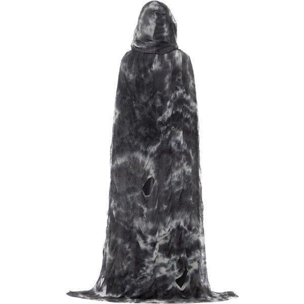 Smiffys Deluxe Spellbound Decayed Cape black grey tie-dye (British brand)