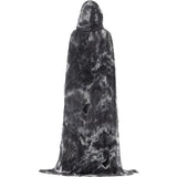 Smiffys Deluxe Spellbound Decayed Cape black grey tie-dye (British brand)