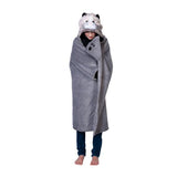 Cozy Noxxiez cat hooded blanket super soft fleece 130x100cm (British brand)