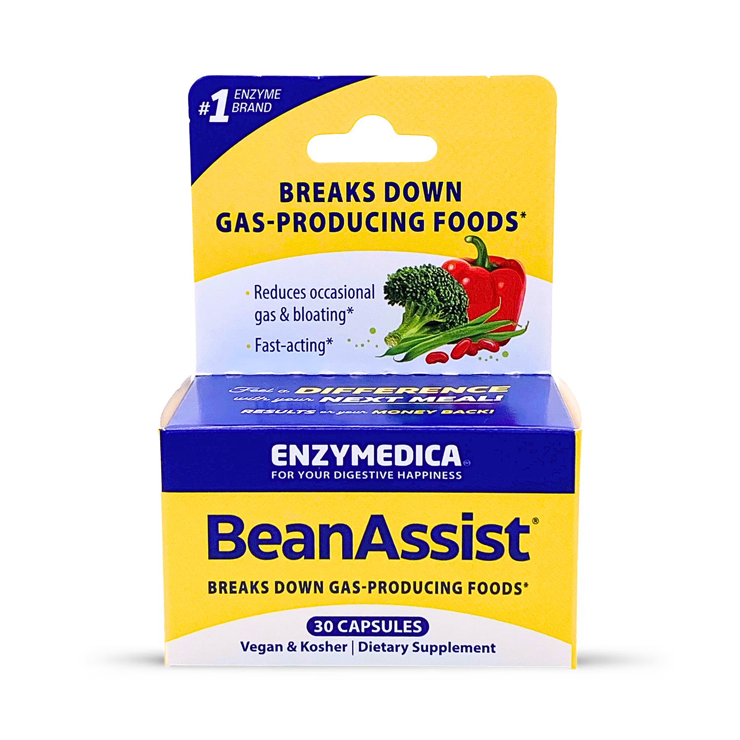 Enzymedica BeanAssist digestive enzyme capsules 30 count (British brand)