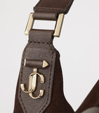 Jimmy Choo medium bar suede shoulder bag, imported from the UK