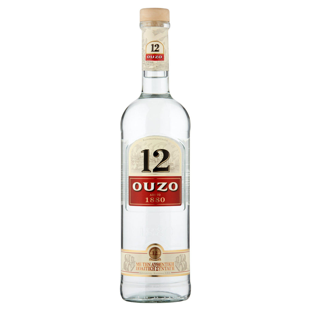 Ouzo 12, 40% ABV - Greek Aniseed Liqueur 70cl