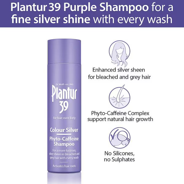 Plantur 39 Colour Silver Shampoo 250ml, imported from the UK