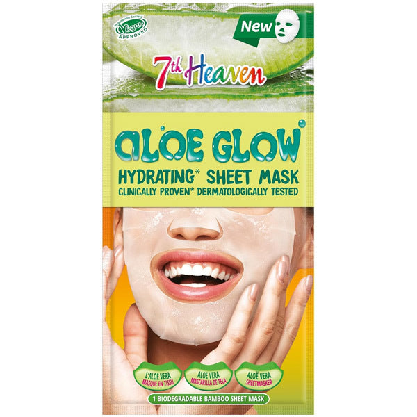 7th Heaven Aloe Glow Hydrating Sheet Mask, UK version
