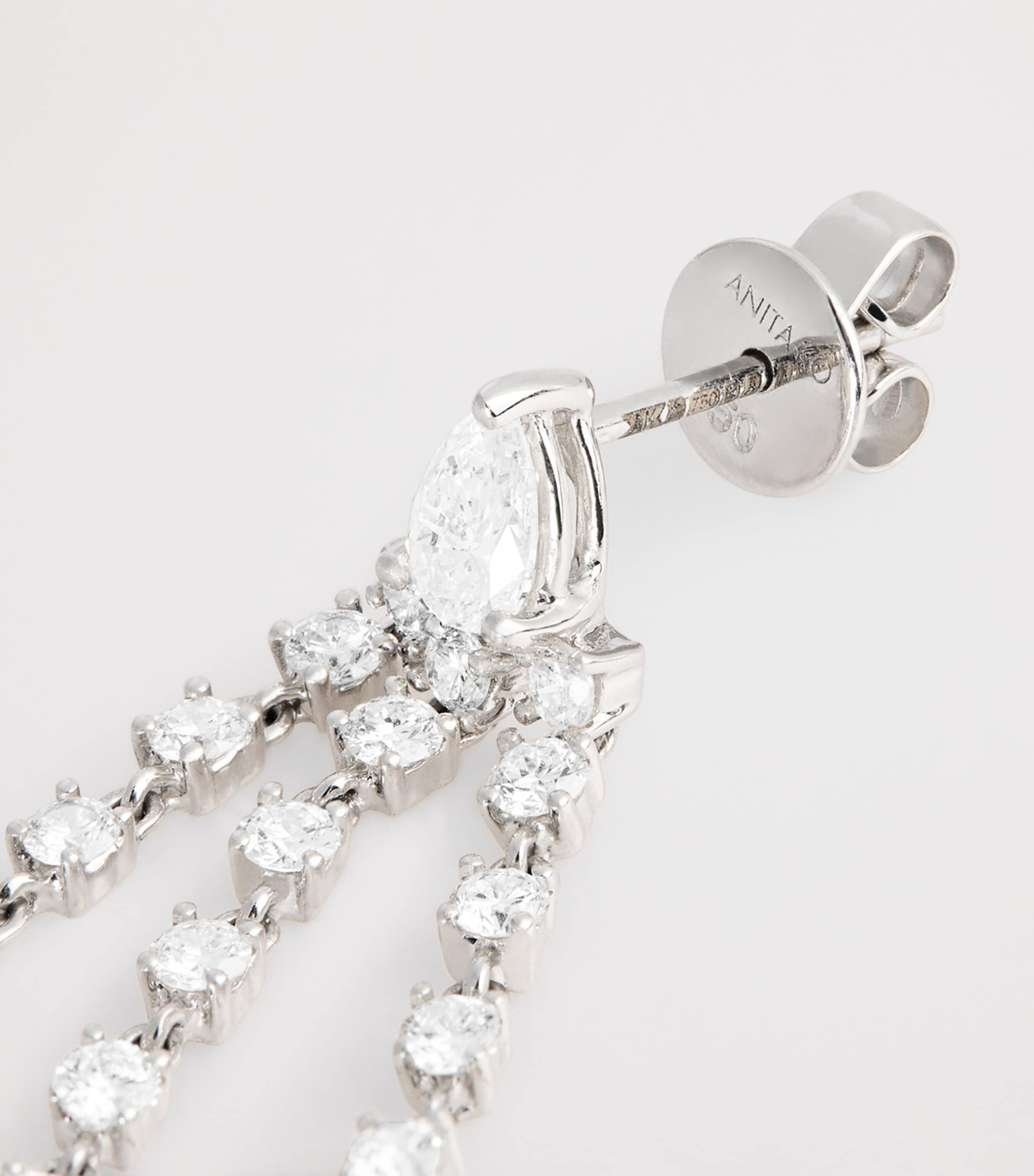 Anita Ko white gold diamond double loop earring (British brand)