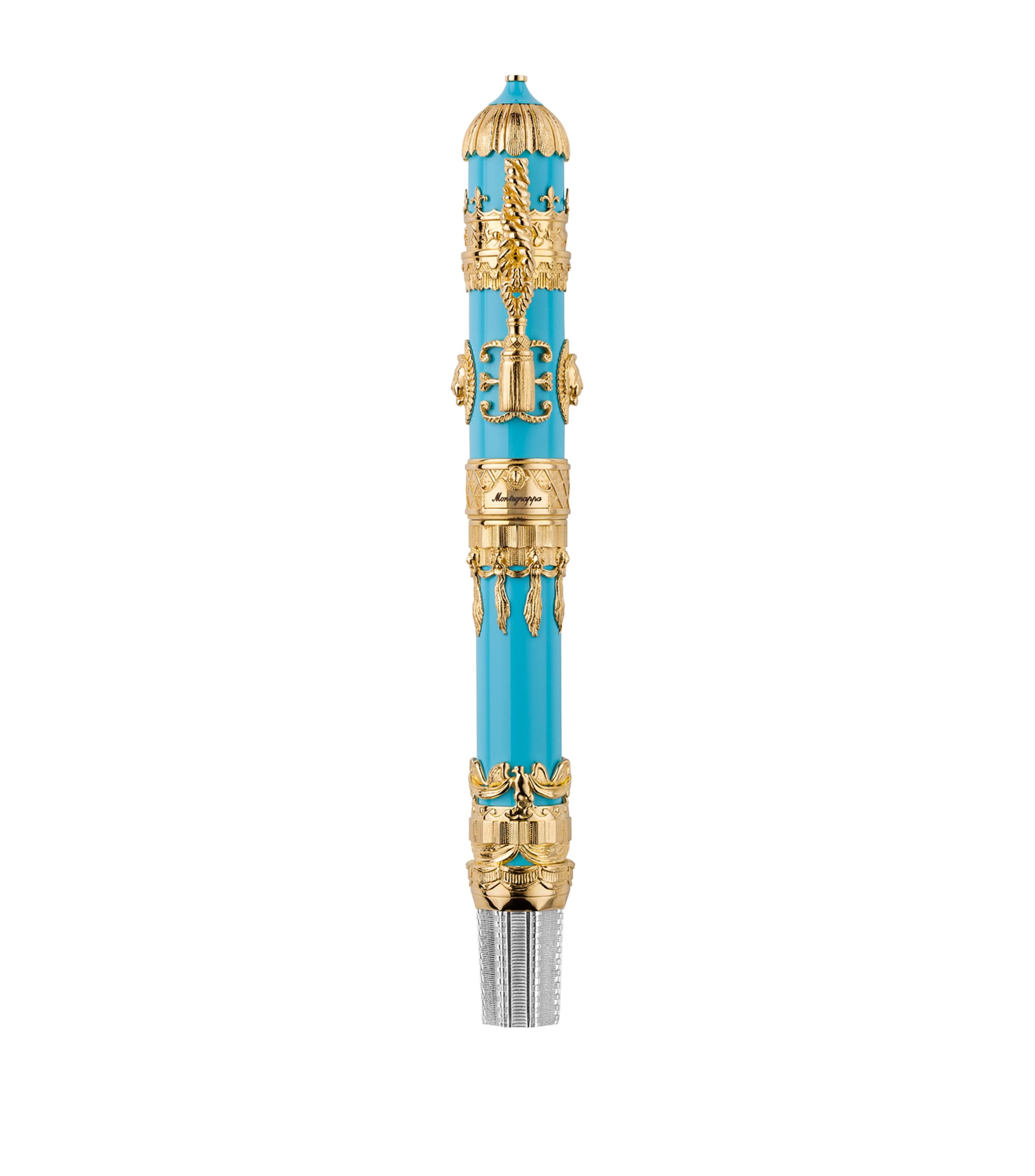Montegrappa resin and yellow gold Montgolfier rollerball pen, imported from the UK