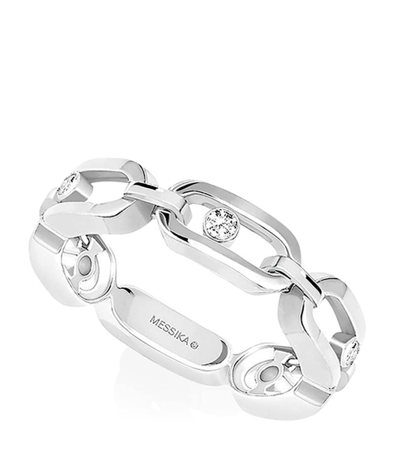 Messika Move Link white gold diamond ring 0.09ct - British product