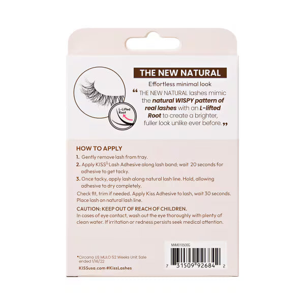 Kiss strip lashes Multipack Natural, imported from the UK