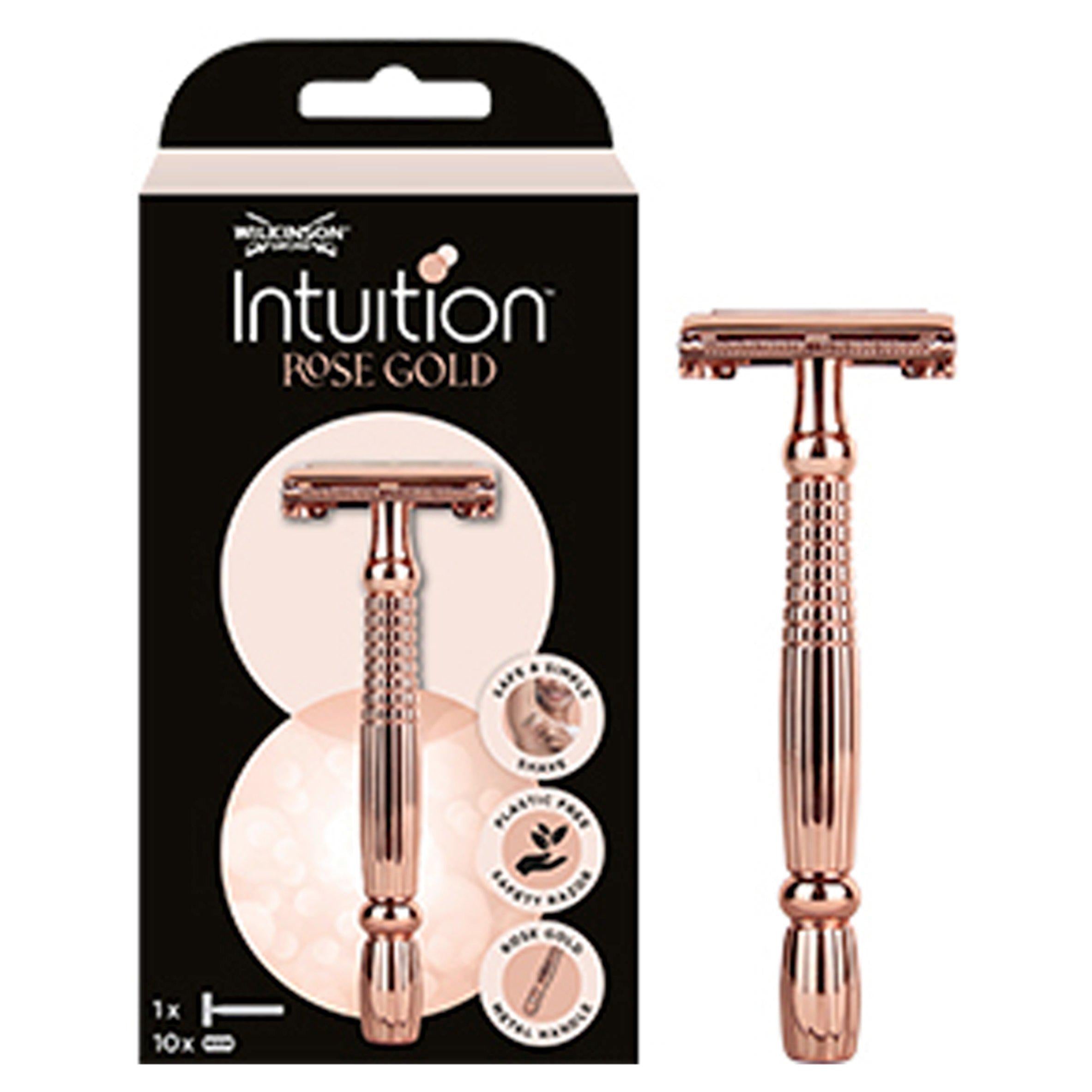 Wilkinson Sword Intuition Rose Gold Female Double Edge Razor GOODS Sainsburys   