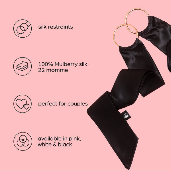 So Divine black mulberry silk restraints (British brand)