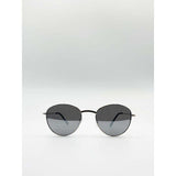 SVNX round metal frame sunglasses silver mirror (British brand)