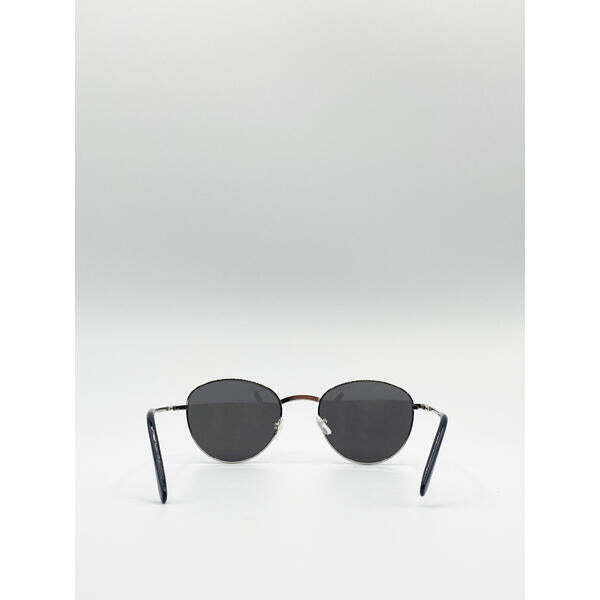 SVNX round metal frame sunglasses silver mirror (British brand)