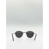 SVNX round metal frame sunglasses silver mirror (British brand)