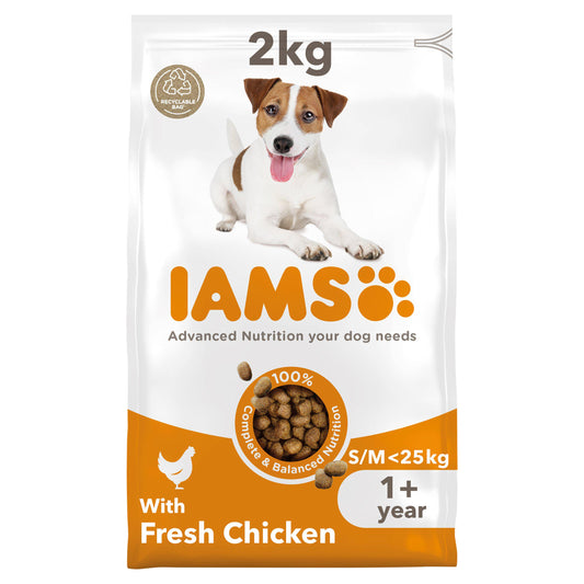 IAMS For Vitality Adult Small & Medium Breed Dog Food with Fresh Chicken 2kg Advanced nutrition dog food Sainsburys   