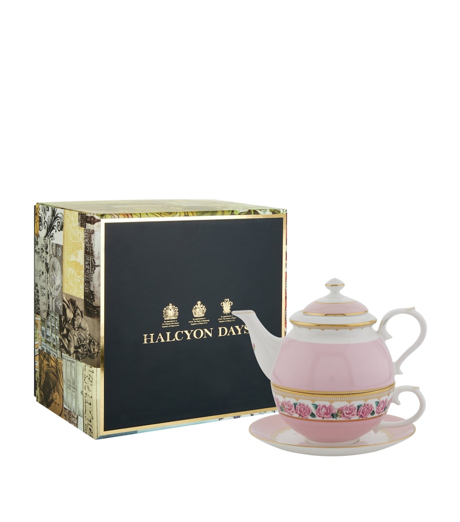 Halcyon Days Shell Garden Floral Tea For One set, UK version