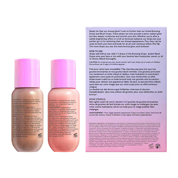 DNR GLOSSMETICS Bronzing and Blush Drops Kit - British product