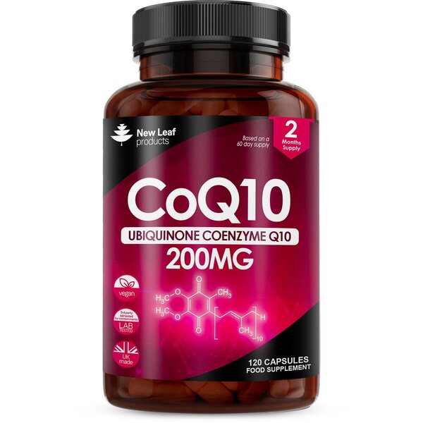 New Leaf CoQ10 200mg - Co Enzyme Pure Ubiquinone 120 Capsule GOODS Superdrug   