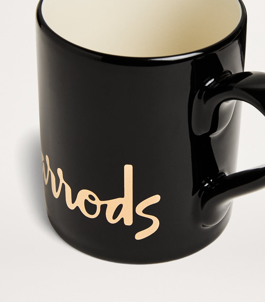 Harrods ceramic mug with gold-foil logo - British product