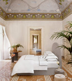 King Egyptian Cotton Duvet Cover with Triple-Embroidered Stripe, 230cm x 220cm