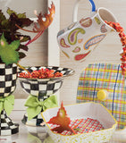 MacKenzie-Childs Courtly Check large compote, imported from the UK